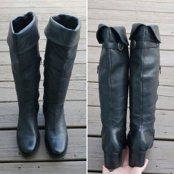 Matisse Sagebrush Black Leather Over The Knee OTK Tall Riding Equestrian Boots 8 - Picture 4 of 8